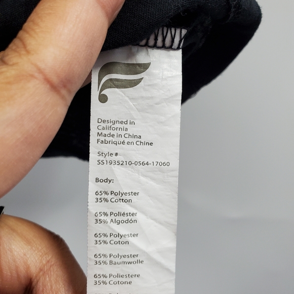 Fabletics Good Vibes Only Graphic Tee Cotton Shirt Black - Picture 6 of 6